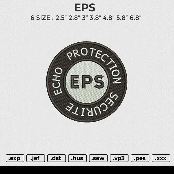 EPS Embroidery File 6 size