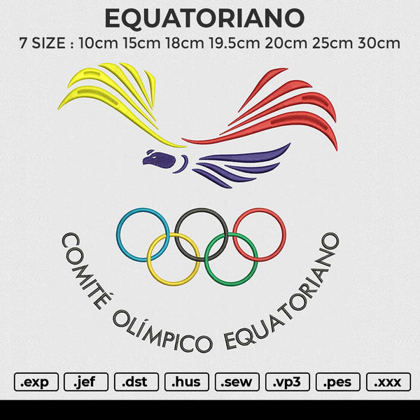 EQUATORIANO Embroidery File 6 size