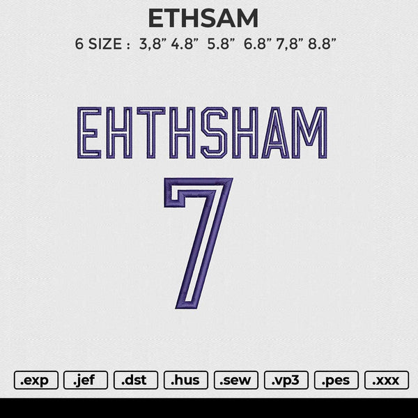 ETHSAM Embroidery File 6 size