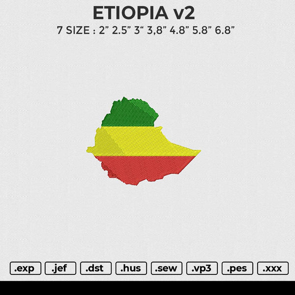 ETIOPIA v2 Embroidery File 6 sizes