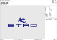 ETRO Embroidery File&nbsp;6 size
