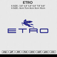 ETRO Embroidery File&nbsp;6 size