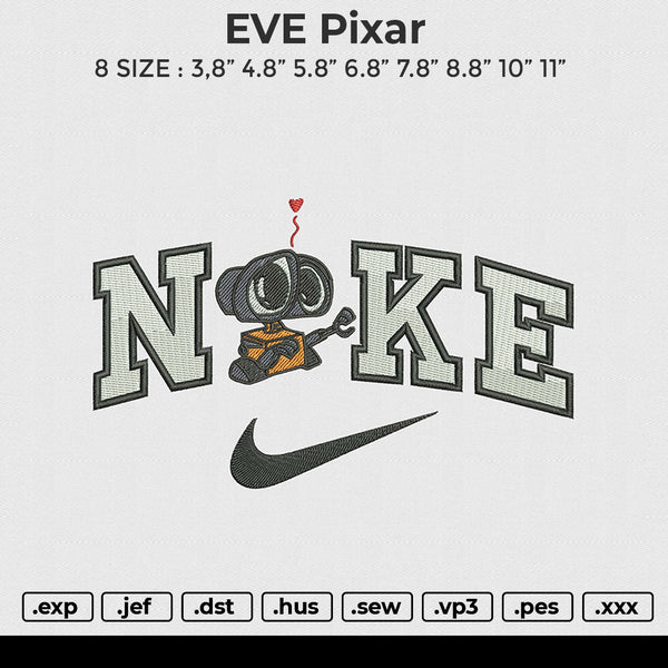 EVE PIXAR Embroidery File 6 sizes