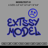 Modeltext 01 Embroidery File 6 sizes