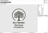 Eco Garden Embroidery File 6 size