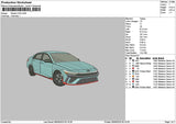 Blue Car 0806 Embroidery File 6 sizes