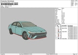 Blue Car 0806 Embroidery File 6 sizes