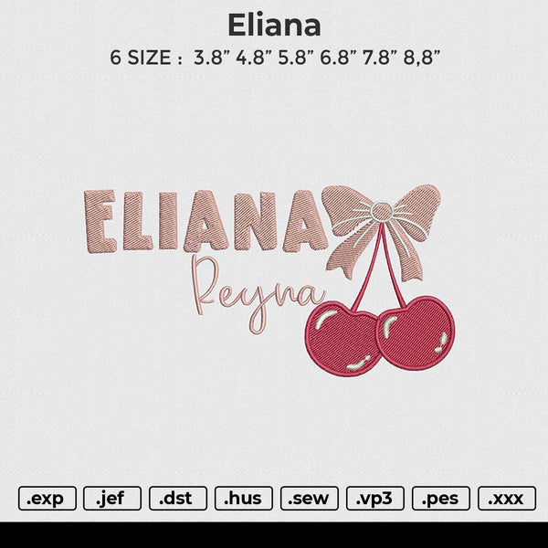 Eliana Embroidery File 6 size