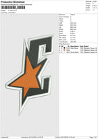 E star Embroidery File 6 size