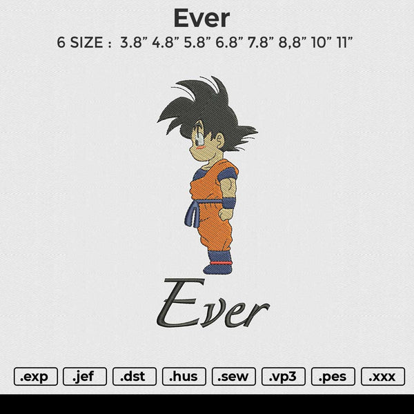 Ever Embroidery File 6 size