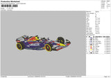 Car F1gp Embroidery File 6 sizes