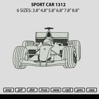 Sport Car 1312 Embroidery File 6 sizes
