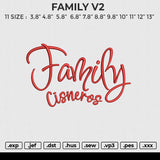 FAMILY V2 Embroidery File 6 size