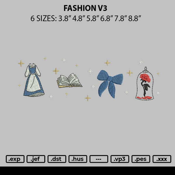 Fashion V3 Embroidery File 6 sizes