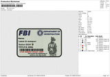 FBI card Embroidery File 6 size