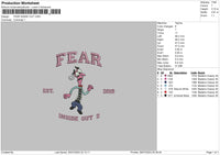 Fear text Embroidery File 6 size