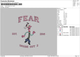 Fear text Embroidery File 6 size