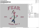 Fear text Embroidery File 6 size