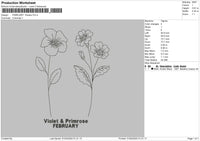 February Flo Embroidery File 6 sizes