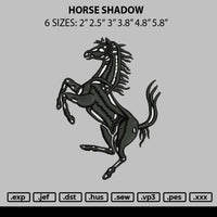 Horse Shadow Embroidery File 6 sizes