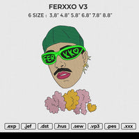 FERXXO V3 Embroidery File 6 size