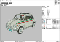 White Car 2105 Embroidery File 6 sizes