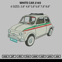 White Car 2105 Embroidery File 6 sizes