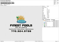 FINEST POOLS Embroidery File 6 size