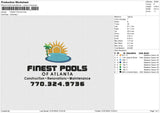 FINEST POOLS Embroidery File 6 size