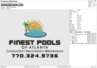 FINEST POOLS Embroidery File 6 size