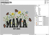 Mama Flowers Embroidery File 6 sizes