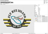 FLY RYE ISLAND Embroidery File 6 size