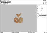 Beans Love Embroidery File 6 sizes
