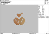 Beans Love Embroidery File 6 sizes