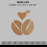 Beans Love Embroidery File 6 sizes