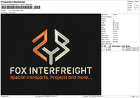 FOX interfreight Embroidery File 6 size