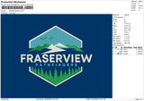 Fraserviewtext Embroidery File 6 sizes