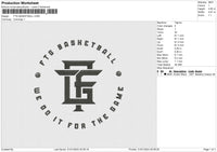 FTG BASKETBALL Embroidery File 6 size