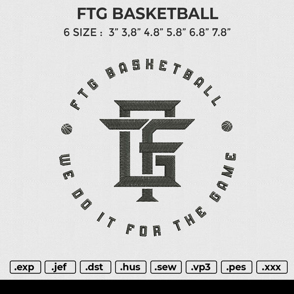 FTG BASKETBALL Embroidery File 6 size