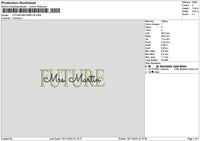 Mrsmartintext Embroidery File 6 sizes