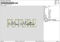 Mrsmartintext Embroidery File 6 sizes