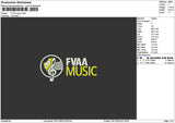 Musictext 02 Embroidery File 6 sizes