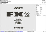 FX 2 Embroidery File 4 size