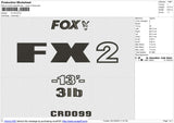 FX 2 Embroidery File 4 size