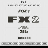 FX 2 Embroidery File 4 size