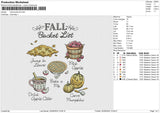 Fall bucket list Embroidery File 6 size