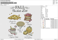 Fall bucket list Embroidery File 6 size