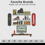 Favorite Brands Embroidery File 6 size