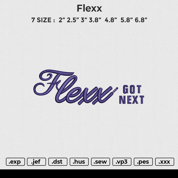 Flexx Embroidery File 6 size