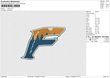 F logo Embroidery File 6 size